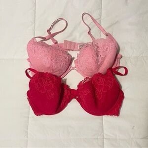 La SENZA Pink and Red Lace Bra Set (2)